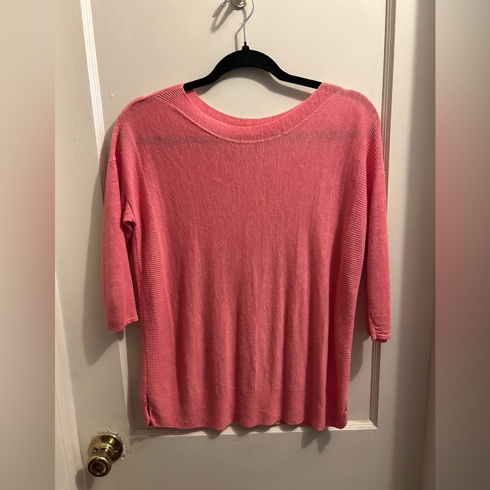 J Jill linen blend summer weight top. Peach/pink. XS petite